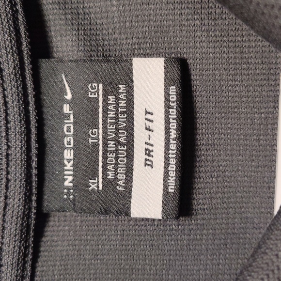 EUC Men's Nike Golf Dri-Fit Short Sleeve Polo Shirt, Size XL, Black Color - Picture 2 of 4